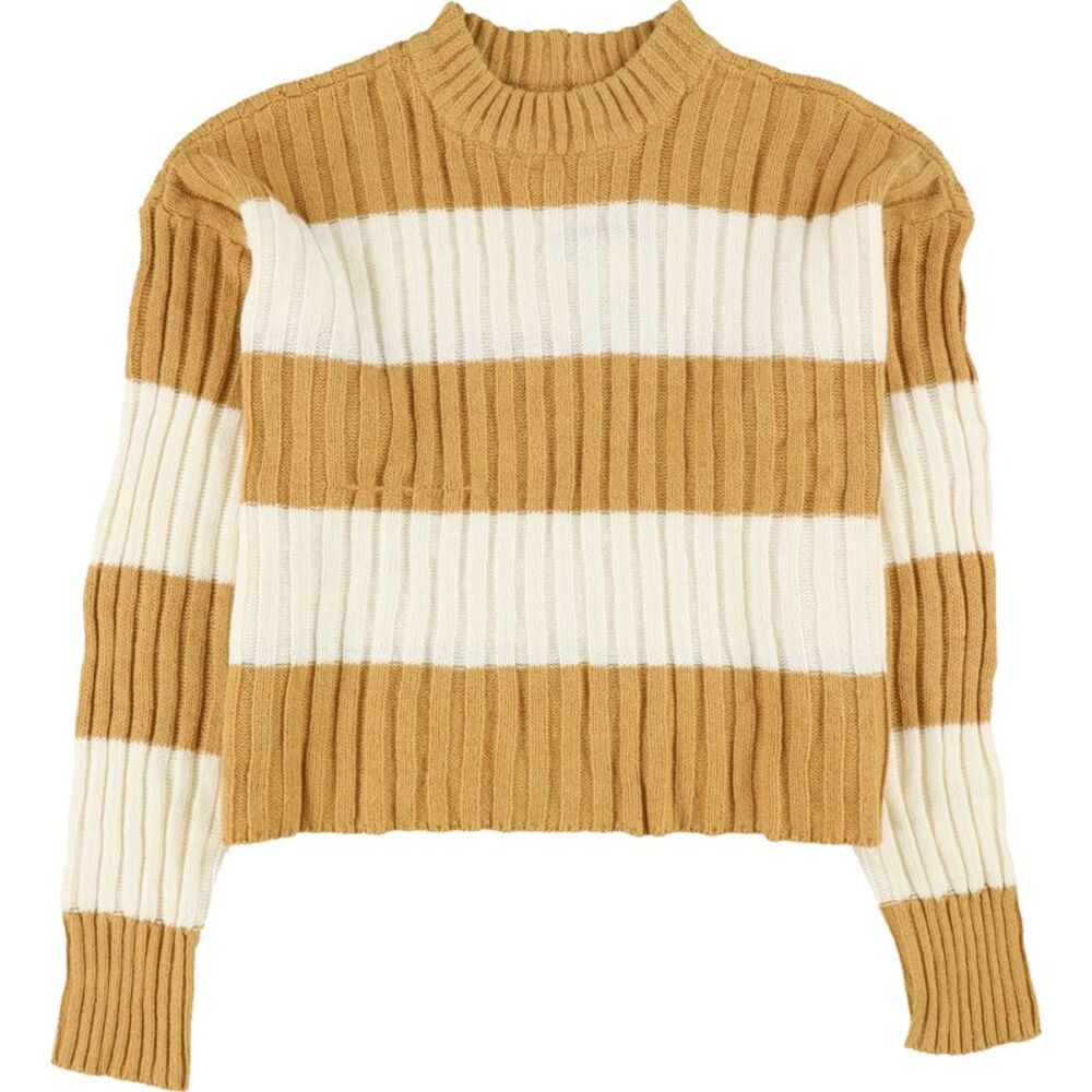 American Eagle Womens Striped Henley Sweater, Orange, XS, DM